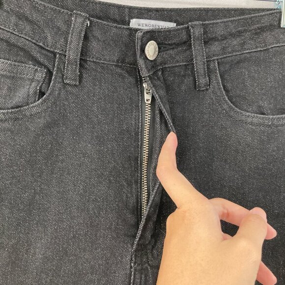 WeWoreWhat Black Side Slit High Rise Skinny Jeans size 26 - Picture 4 of 12